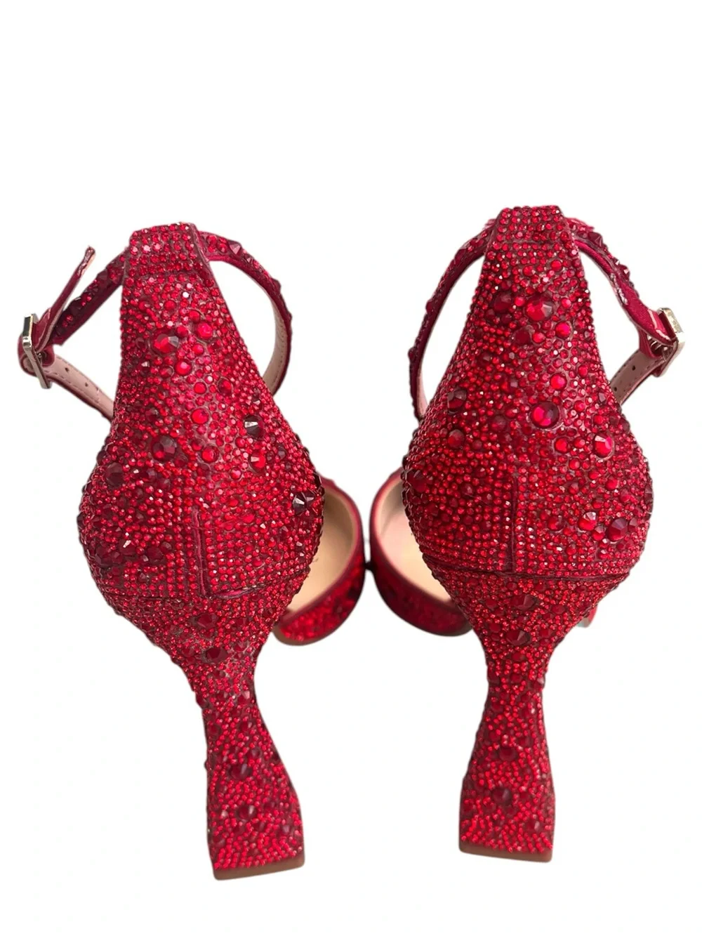 Betsey Johnson Ramsy Red Rhinestone Heels Size 9